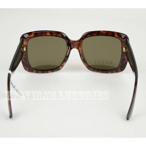 GUCCI SUNGLASSES GG3837/F/S LSDEJ DARK TORTOISESHELL SQUARE INTERLOCKING G - Picture 7 of 8